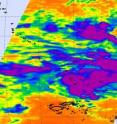 NASA's Aqua satellite's Atmospheric Infrared Sounder Instrument image of Tomas on March 11 at 20:10 UTC (3:10 p.m. ET) showed a developing storm with a large cluster of high, cold (purple), strong thunderstorms around Tomas' center