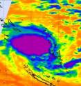 AIRS image on March 12 at 14:17 a.m. ET (9:17 a.m. ET) showed a well-developed storm with a large cluster of high, cold (purple), strong thunderstorms around the center of Tropical Storm Ului.