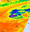 The infrared image from the Atmospheric Infrared Sounder (AIRS) instrument that flies on NASA's Aqua satellite captured an image of Omais on March 25 at 16:53 UTC (12:53 p.m. EDT) and revealed that its convection (rapidly rising air that creates the thunderstorms that power a tropical cyclone) was scattered and limited. It appears as if the convection center of circulation was blown apart -- which is exactly what the wind shear had done to those high thunderstorm tops.