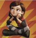Penny's hair from BOLT is simulated using a clumping technique.  Only a few hundred hairs were simulated, and the rest are added at render
time.  Image copyright Disney Enterprises, Inc.