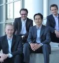 Dr. Jens Niemax, Ralf Strasser, Dr. Kenji Arinaga, and Dr. Ulrich Rant (from left to right), at the Walter Schottky Institute of the Technische Universitaet Muenchen, together with Fujitsu Laboratories of Japan, have developed a biosensor chip with improved capabilities for recognizing proteins, which could have applications in medical diagnosis, drug development, and proteomics research.