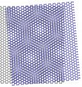 Moiré patterns appear when two or more periodic grids are overlaid slightly askew, which creates a new larger periodic pattern. Researchers from NIST and Georgia Tech imaged and interpreted the moiré patterns created by overlaid sheets of graphene to determine how the lattices of the individual sheets were stacked in relation to one another and to find subtle strains in the regions of bulges or wrinkles in the sheets.