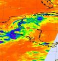 NASA's Aqua satellite AIRS instrument captured Tropical Depression Agatha on May 31 at 3:29 a.m. EDT (7:29 UTC). Agatha appears as the stretched out blue areas over Central America.