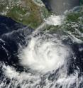 NASA's Terra satellite captured this visible image of Darby as a tropical storm on June 23 at 17:05 UTC (1:05 p.m. EDT) off western the Mexican coast.