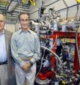 Gabor Somorjai (left), an authority on catalysis, and Miquel Salmeron, an authority on surface imaging, used a high-pressure Scanning Tunneling Microscope to observe the surface of a platinum catalyst under actual industrial reaction conditions.
