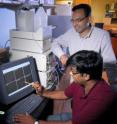 Associate professor Niren Murthy (standing) and postdoctoral fellow Kousik Kundu, both of the Wallace H. Coulter Department of Biomedical Engineering at Georgia Tech and Emory University, have increased the shelf life and detection ability of fluorescent probes that are essential to studying a variety of inflammatory diseases, including cancer and atherosclerosis.