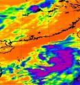 NASA's AIRS instrument infrared imagery of Chanthu from July 19 at 18:05 UTC showed strong convection (purple) from northeast to southwest. NASA's AIRS instrument infrared imagery of Chanthu from July 19 at 18:05 UTC showed strong convection (purple) from northeast to southwest.