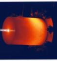 Stanford engineer Brian Cantwell and colleagues originally designed this nitrous oxide thruster for spacecraft. A similar device could be used at wastewater treatment plants to decompose nitrous oxide gas into hot air.