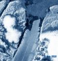 This is a time-series animation based on Envisat Advanced Synthetic Aperture Radar data from July 31, August 4, and August 7, 2010, showing the breaking of the Petermann glacier and the movement of the new iceberg towards Nares Strait.