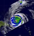 NASA's TRMM satellite captured very heavy rainfall (red) of over 50 mm/hr (2 inches) in Earl on Aug. 31 that clearly defined the location of Earl's eye wall.