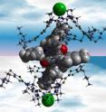 This is an illustration of an assembled set of different molecules. These molecules meet, exchange electrons and then disassemble because chloride ions, which are represented as green spheres, are present. If these chloride ions are removed, the entire process can be reversed.