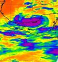 NASA's Aqua satellite AIRS (Atmospheric Infrared Sounder) instrument captured an infrared image of Hurricane Karl's cloud temperatures on Sept. 16 at 0753 UTC (3:53 a.m. EDT) that showed strong convective activity in his center as indicated by high thunderstorms (in purple) that were as cold as -63F.