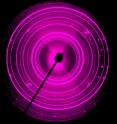 X-ray diffraction image of the post-perovskite phase of the mineral magnesium silicate glass (MgSiO3), produced in a diamond-anvil cell under 1.85 million times atmospheric pressure and heated to 3500 Kelvin.