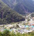This is an area of the Wolong Nature Reserve  after (September 2008) the Wenchuan earthquake.