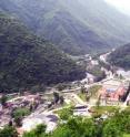 This is an area of the Wolong Nature reserve before (June 2006)  the Wenchuan earthquake in Wolong Nature Reserve.