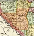 An 1895 atlas map shows the region of Pike County, Illinois, and the route of the Hannibal and Naples Railroad, later referred to as the Wabash Railroad (Rand McNally 1895). The location of the New Philadelphia town site is marked by a yellow star.