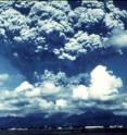 This photo shows an 18-kilometer-high plume from one of a series of eruptions in 1991 at Mount Pinatubo.