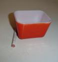 This is a red casserole dish so commonly found in American kitchen cupboards. This little dish sold for $10. It had almost 155,000 parts per million of lead.