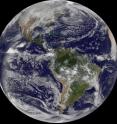 The GOES-13 satellite captured a "full-disk image" of North and South America in an image created Dec. 30 at 1445 UTC (9:45 a.m. EST), as the world awaits the new year.