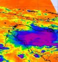 This NASA AIRS Infrared image on Jan. 13, 2011, at 0353 UTC showed some strong convection in the center of System 94P where cloud tops were as cold as or colder than -63 Fahrenheit (-53 Celsius), strong thunderstorms were and areas where heavy rain was likely falling.