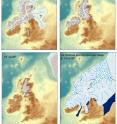 These maps show the rate at which the ice sheet over the British Isles during the last Ice Age melted. The ka on the images is short for thousand years and BP is ‘before present.’ So 27 Ka BP is the map of the ice sheet at 27,000 years ago.