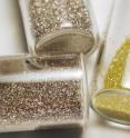 This image shows different preparations of diamonds, ready for integration into a silver matrix for cooling electronic devices. This image shows different preparations of diamonds, ready for integration into a silver matrix for cooling electronic devices.