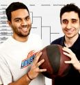 Illinois undergraduate students Ammar Rizwan (left) and Emon Dai developed the BracketOdds website (<A HREF="http://bracketodds.cs.illinois.edu">bracketodds.cs.illinois.edu</A>) to help March Madness fans determine the relative probability of their chosen team combinations appearing in the final rounds of the NCAA men's basketball tournament.
