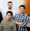 A team of electrical engineers, led by Illinois professor Eric Pop, developed ultra-low-power memory that uses 100 times less energy than existing state-of-the-art memory. Back row, L-R: Professor Eric Pop, David Estrada, Albert Liao. Front: Feng Xiong.