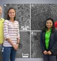 From left, a scientific team that included Christian Kisielowski, Anne Ruminski, Rizia Bardhan and Jeff Urban has achieved a major breakthrough in the development nanocomposites for high-capacity hydrogen storage.  Team members not shown are Ki-Joon Jeon and Hoi Ri Moon.