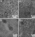 Transmission electron micrographs of an air-stable composite comprised of metallic magnesium nanocrystals in a gas-barrier polymer matrix that enables the high density storage and rapid release of hydrogen without the need for heavy, expensive metal catalysts.
