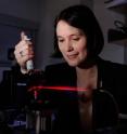 Vanderbilt research associate Amanda Kussrow works with a backscattering interferometer.