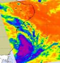 On March 14 at 1553 UTC (11:53 a.m. EST) NASA's Aqua satellite captured an infrared image of Sub-Tropical Storm Arani along the Brazilian coast. Most of the convection and thunderstorms (purple) were limited to the eastern half of the storm.