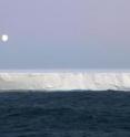 This is the C18a iceberg in the Weddell Sea with the moon in the background.