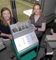 GTRI research engineers Jennifer Palmer, Amy Sharma and Kristin Bing (left-right) are developing a way to use radar to quickly screen individuals to determine if they have suffered a concussion.