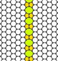 This image shows an extended line defect in graphene.