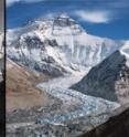This is the main Rongbuk Glacier on Mount Everest in 1921 and 2007. It experienced average vertical glacier loss of 101 meters (331 feet) between 1921 and 2008.