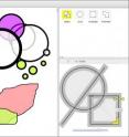 This graphic illustrates a drawing editor for a new class of software, named  "surrogate interaction," a term coined by researchers at Purdue University. The approach enables designers and video gamers to more easily change features of complex objects like automotive drawings or animated characters in video games.