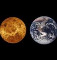 The relative size of the inner planets of our solar system: Mercury, Venus, Earth and Mars.