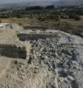 Overview of the excavation site in what was the ancient city of Bamboula, a Bronze Age city that was an important trading center for the Middle East, Egypt and Greece.