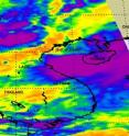 NASA's Aqua satellite passed over Haima on June 23 at 06:23 UTC (2:23 a.m. EDT) when its center was near Hainan Island, China. At that time, most of its heaviest thunderstorms (purple) were over the waters of the South China Sea, dropping rain at 2 inches/50 mm per hour.