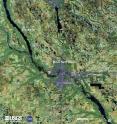 The Landsat 5 satellite captured this  image on May 16, 2011, before the flooding began. It shows the Souris River within its banks. The Souris River flows through the middle of Minot, N.D.