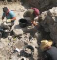 Exceptional detective-archaeological work at the first season of archaeological digs at Tel Shikmona, on the southern edge of Israel's city of Haifa, has uncovered the remains of a house dating back to the period of the Kingdom of Israel. Upon re-exposing the structure, archaeologists from the University of Haifa were amazed to find that it had remained well preserved and is in fact the best-preserved "Four-Room House"  dating back to that period known today. "We had seen the structure in the old photographs, and were sorry that such a rarely preserved finding had disappeared due to neglect. We were not even sure that we would be able to find it again. It was practically a miracle that we managed to locate and uncover it and that it is still so well preserved," said Dr. Shay Bar and Dr. Michael Eisenberg of the Zinman Institute of Archaeology at the University of Haifa, who headed the excavation team.
In addition to many findings dating back to the Kingdom of Israel (some 3,000 years ago), remains of a Persian city (2,400 years ago) and a Byzantine town (1,500 years ago) have been exposed at the site.