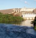 Located in the State of Mato Grosso, the APM Manso Dam impounds the Manso River and has a capacity of 5,600,000,000 m3 and a surface area of 357 km2.