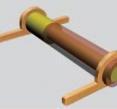 Schematic shows how to make core/shell nanowire solar cell starting from left with a CdS nanowire (green) that is dipped in CuCl where cation exchange reaction creates a Cu2S shell coating (brown). Metal contacts are then deposited on the CdS core and Cu2S shell.