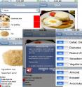 This composite image shows iPod snapshots of the menu translator.