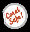 This is a visualization of what a "coral safe" sticker might look like.