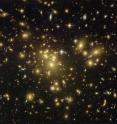 Researchers have analyzed measurements of the light from galaxies in approximately 8,000 galaxy clusters. Galaxy clusters are accumulations of thousands of galaxies (every light in the image is a galaxy), which are held together by their own gravity. This gravity affects the light that is sent out into space from the galaxies.