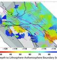 The geologic forces that shape the Earth's surface do their work in the lithosphere, often out of sight and far below the surface. Researchers have now measured the lithosphere’s thickness in southern California. It varies widely, from less than 25 miles to nearly 60 miles.
