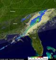 This analysis shows that the area of moderate to very heavy rainfall (shown in red) with this frontal system was only located in a narrow line. The red areas indicate heavy rainfall of 2 inches (50 mm) per hour. Light to moderate rainfall (green and blue) around much of the storm was falling at a rate between .78 to 1.57 inches/20 to 40 mm per hour).