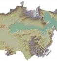 This map shows sites (in red) in the Great Divide Basin with a 95 percent probability of containing fossils that also have slopes of greater than 5 percent. This map shows sites (in red) in the Great Divide Basin with a 95 percent probability of containing fossils that also have slopes of greater than 5 percent.